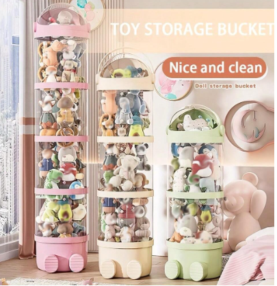 Waterproof Round Plastic Doll Storage Box