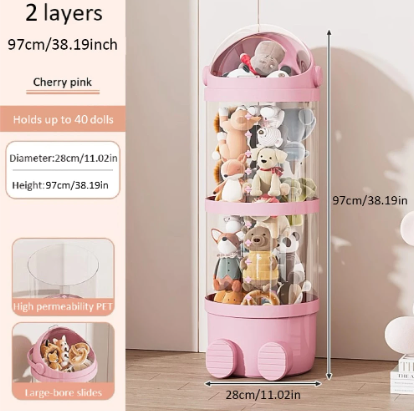 Waterproof Round Plastic Doll Storage Box