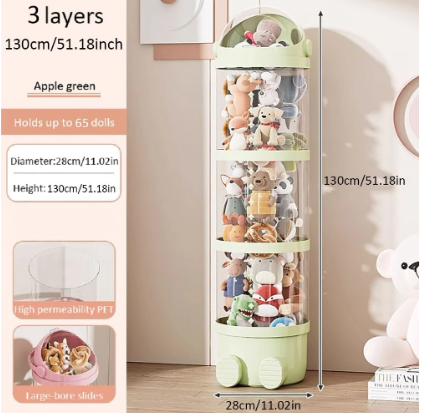 Waterproof Round Plastic Doll Storage Box